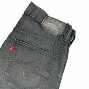 Levi’s 520 Waxed Black Denim Tapered Jeans 14 Boys